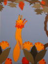 F208 Le renard et les raisins (Coll. Muse) - 90x116 cm