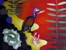 F191 Les poissons et le cormoran (Coll. Muse) - 90x116 cm