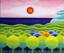 Sans titre - Arbres et soleil (Coll. prive) - 55x65 cm