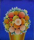 Le panier de fruits et fleurs (Coll. prive) - 47x55 cm