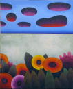 Fleurs et nuages en bord de mer (Coll. prive) - 60x73 cm