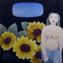 Paulette au jardin - 120x120 cm