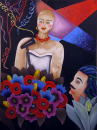 Des fleurs pour Mme Bullent, transexuel, vedette des cabarets d'Istambul - 98x130 cm