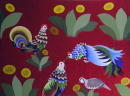 F185 La perdrix et les coqs (Coll. Aractingi prt Muse) - 98x130 cm