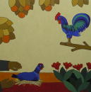 F194 La poule aux oeufs d'or (Coll. Aractingi) - 100x100 cm