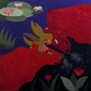 F078 Les deux taureaux et une grenouille (Coll. Muse) - 100x100 cm