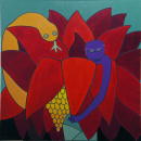 Qui va manger qui ? (Coll. prive) - 100x100 cm