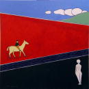 L'Amerique ( Hommage a Alberto Giacometti) - 100x100 cm