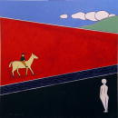 L'Amerique ( Hommage a Alberto Giacometti) - 100x100 cm