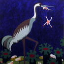 F107 Les grenouilles qui demandent un roi (Coll. Muse) - 100x100 cm