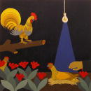 F194 La poule aux oeufs d'or (Coll. Muse) - 100x100 cm