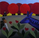 F238 Le vieillard et l'ne - Phdre (Coll. Muse) - 100x100 cm