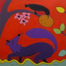 F060 Le corbeau et le renard (Coll. Aractingi) - 100x100 cm
