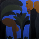 F239 Le vieillard et les trois jeunes hommes (Coll. Muse) - 100x100 cm