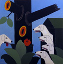 F128 La lice et sa compagne (Coll. Muse) - 100x100 cm