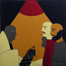 F240 Le vieillard et ses enfants (Coll. Muse) - 100x100 cm