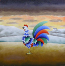 F241 La vieille et les deux servantes (Coll. Muse) - 100x100 cm