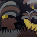 F145 La lionne et l'ourse (Coll. Muse) - 100x100 cm