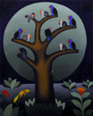 F207 Le renard et les poulets d'Inde (Coll. Muse) - 81x100 cm
