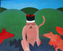 F156 Le loup plaidant contre le renard par devant le singe (Coll. Muse) - 81x100 cm