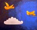 F076 Les deux pigeons (Coll. Aractingi) - 81x100 cm