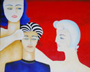 F110 L'homme entre deux ges et ses deux matresses (Coll. Muse) - 81x100 cm