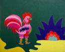 F058 Le coq et la perle (Coll. Aractingi) - 81x100 cm