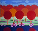 Les cyclistes - 81x100 cm