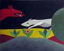 F151 Le loup et le chien maigre (Coll. Muse) - 81x100 cm