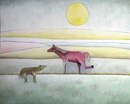 F043 Le cheval et le loup (Coll. Aractingi) - 81x100 cm