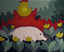 Un petit cochon rose - 81x100 cm