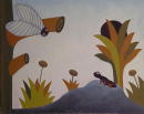 F049 La cigale et la fourmi (Coll. prive) - 81x100 cm