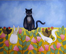 F037 Le chat, la belette et le petit lapin - Pilpay  (Coll. Muse) - 81x100 cm