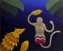 F210 Le renard le singe et les animaux - Esope (Coll. Muse) - 81x100 cm