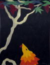 F208 Le renard et les raisins - sans titre - carton (Coll. Aractingi) - 50x65 cm