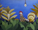 Un coq eclaire - 81x100 cm