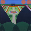 Sans titre - Jardins a la francaise - 80x80 cm