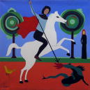 Sans titre - Saint Georges et le dragon (Coll. prive) - 80x80 cm