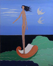 La naissance de Venus . Hommage a Boticelli - 81x100 cm