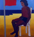 Sans titre - Ronnie a la plage - 100x110 cm