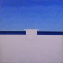 Sans titre - Cabine plage non finie - 90x90 cm