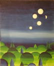 Paysage aux lunes multiples (Coll. prive) - 54x65 cm