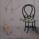 Sans titre - Chaise et rose  - 110x110 cm