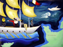 Sans titre - Bateau corsaire  - 90x120 cm