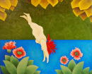 Le plongeon de la grosse rousse - 80x100 cm