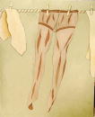 Sans titre - collants accroches sur une corde - 80x100 cm