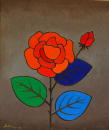 La rose du vitrail - 46x55 cm