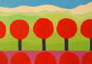Sans titre - 24 arbres rouges - 46x65 cm