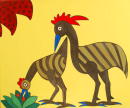 Sans titre - 2 oiseaux zebres - 54x65 cm
