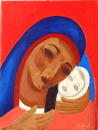 Sans titre - une vierge a l'enfant - 27x34 cm